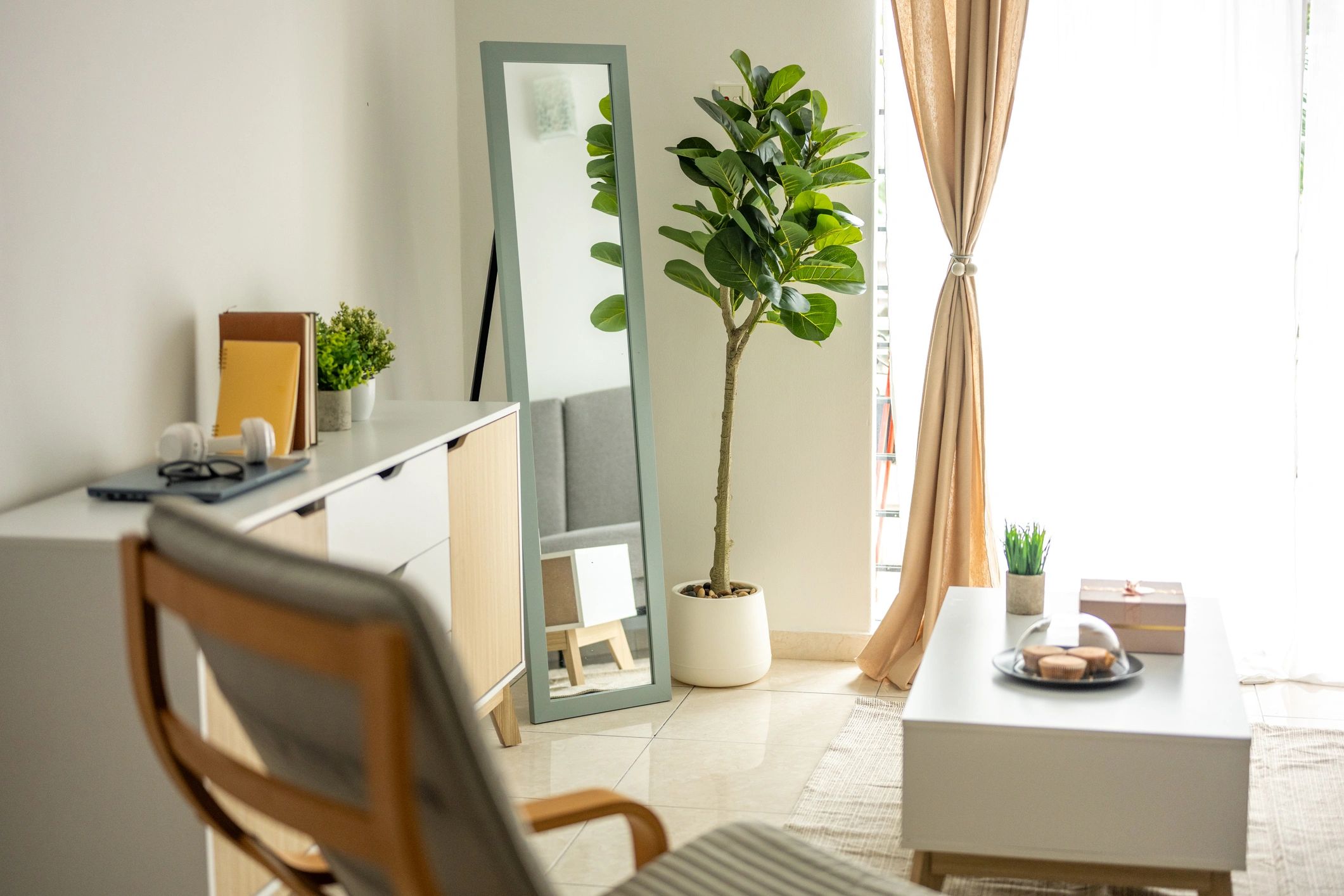 Refined remodeled living room interior