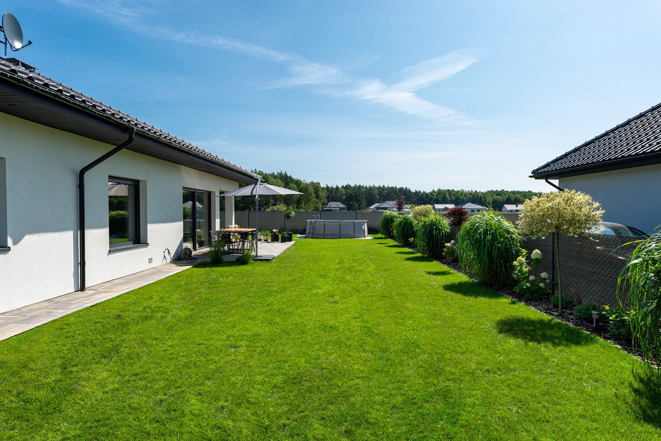 Luxury outdoor living patio and garden